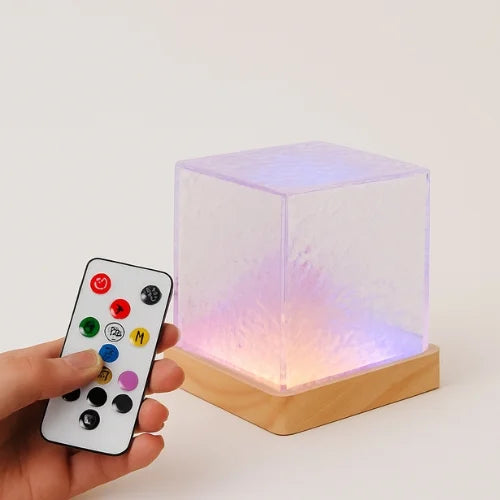 Ambient LED cube lamp with multicolor glow