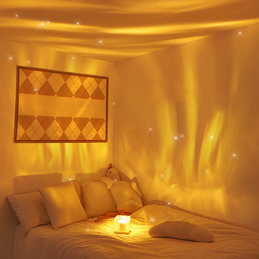 Modern decorative cube light with aurora effect