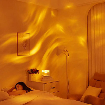 Minimalist decorative lamp with northern lights projection